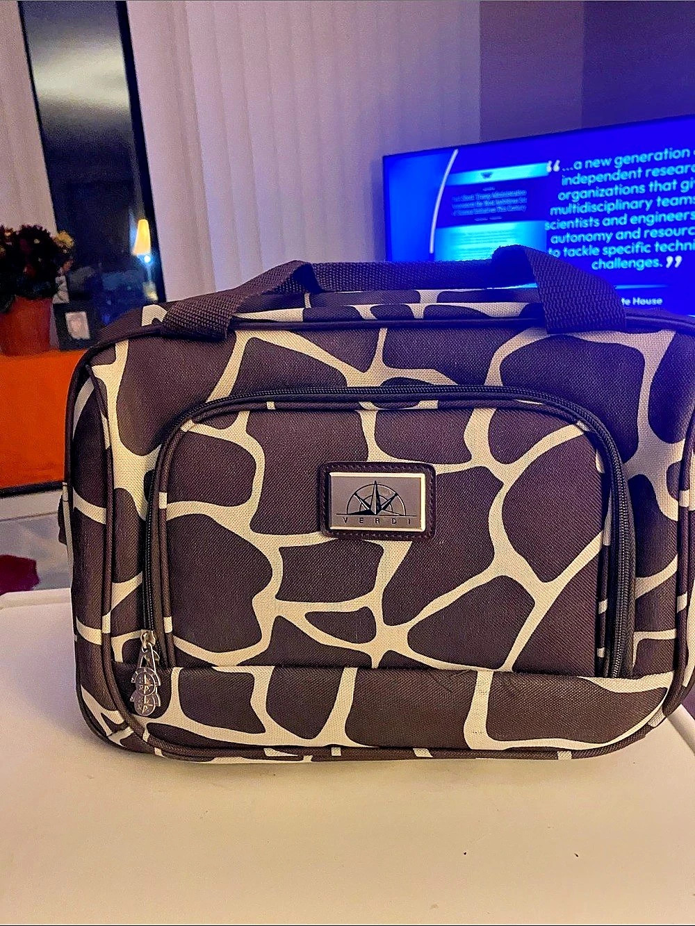 Verdi Travel Bag in Brown & Cream